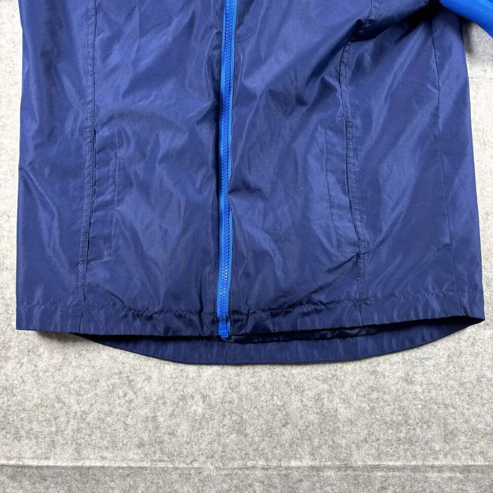 Eddie Bauer Youth Boys Large 14-16 Dual Full Zip Rain Jacket Windbreaker Blue